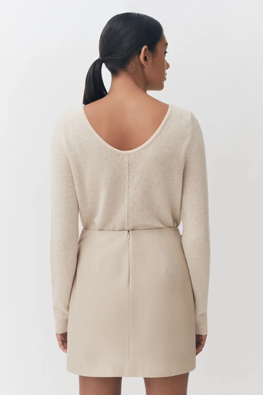 Leather Paneled Mini Skirt