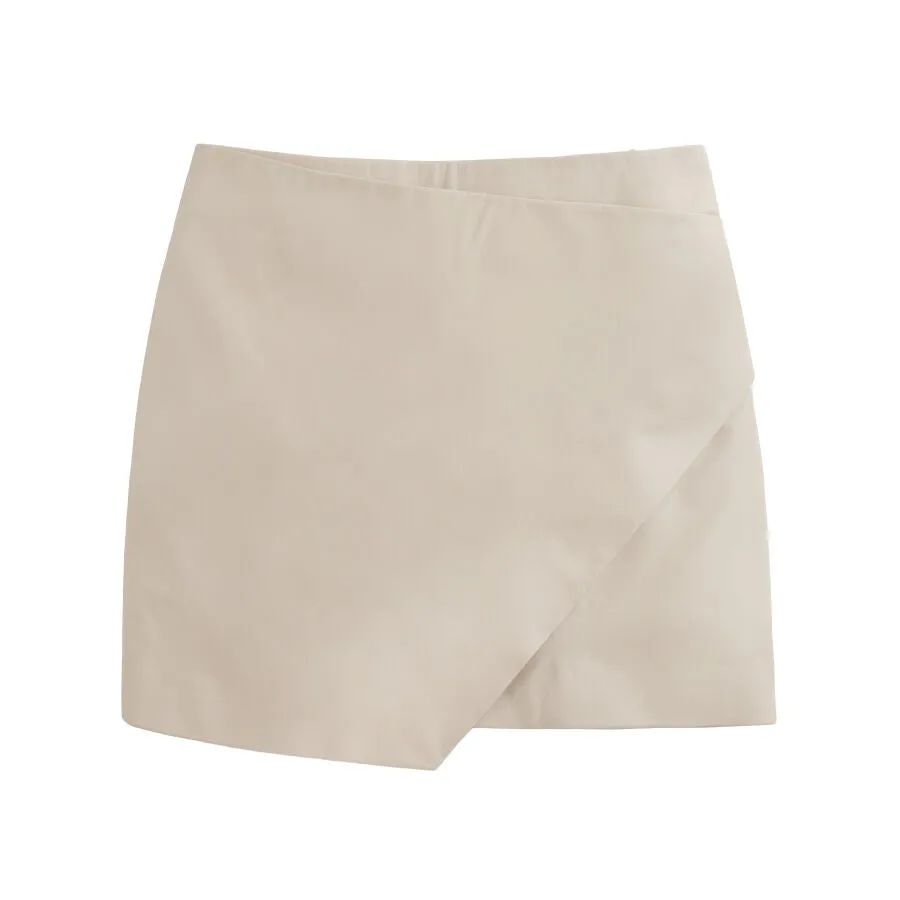 Leather Paneled Mini Skirt