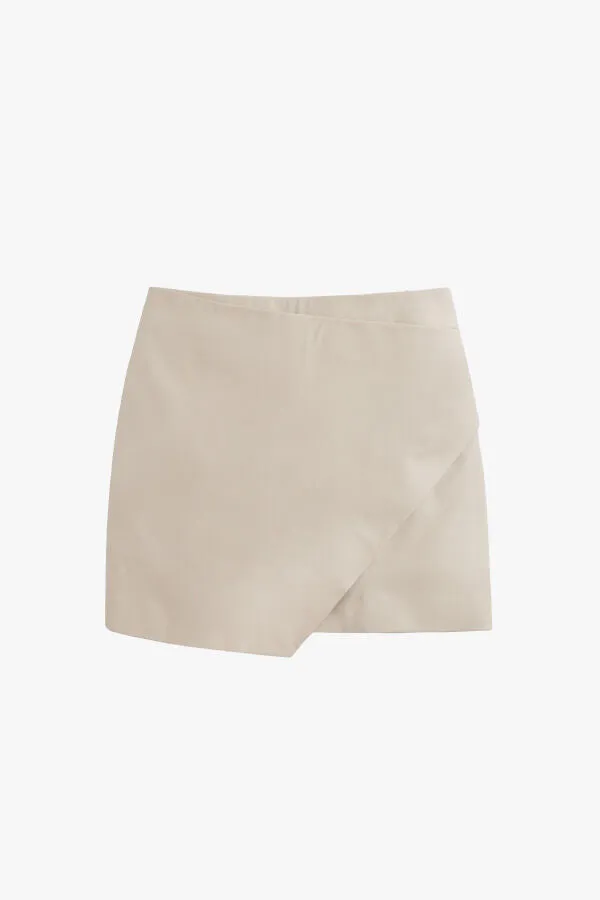 Leather Paneled Mini Skirt