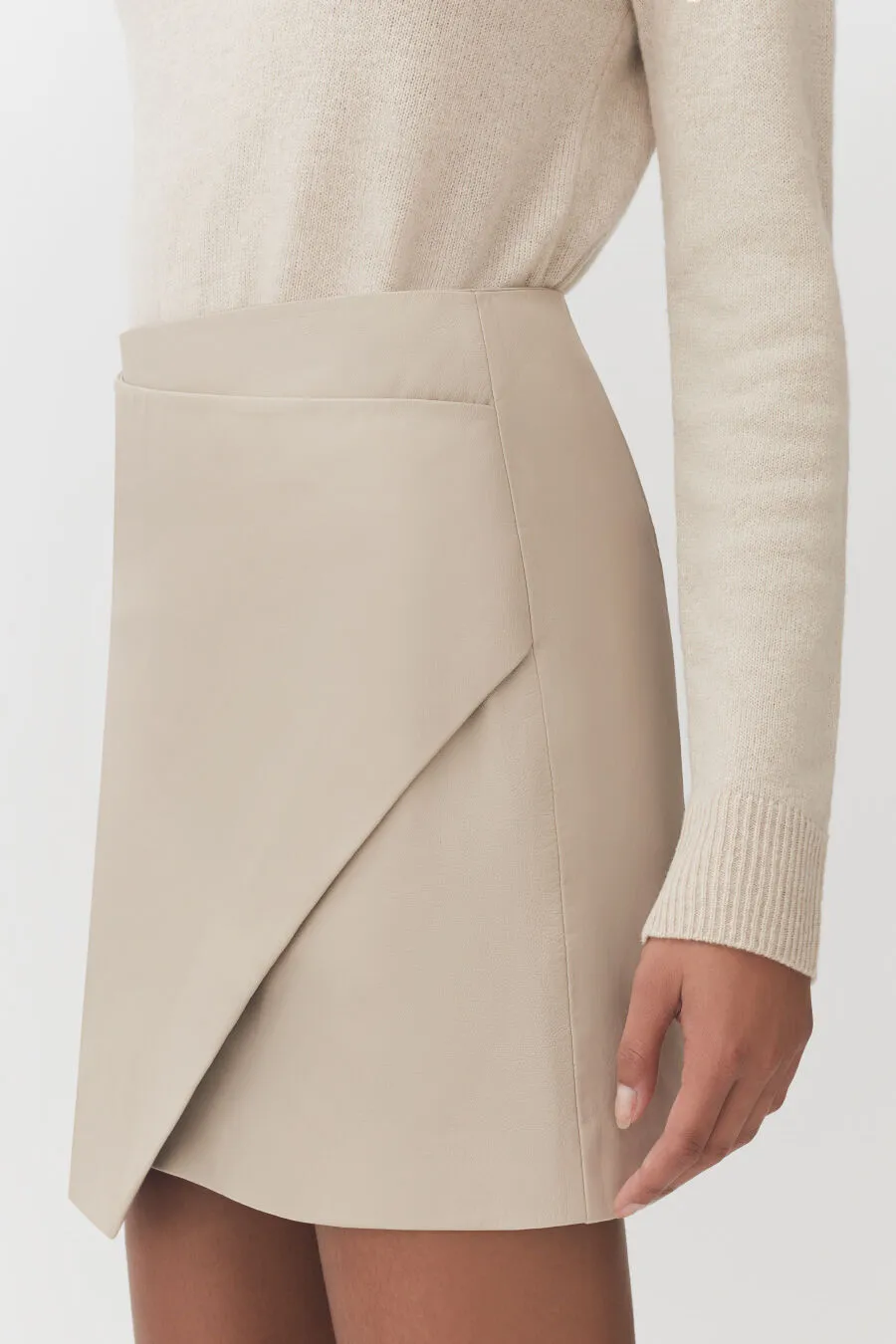 Leather Paneled Mini Skirt