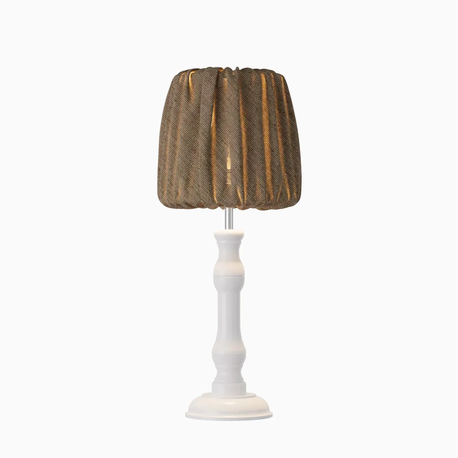 LEJDO Nordic Ancient Style Timber Table Light with Fabric lampshade E27