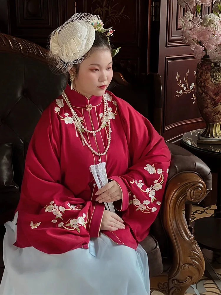 Liling Hudie 立领蝴蝶 Butterfly Standing Collar Plus Sized Ming Shirt