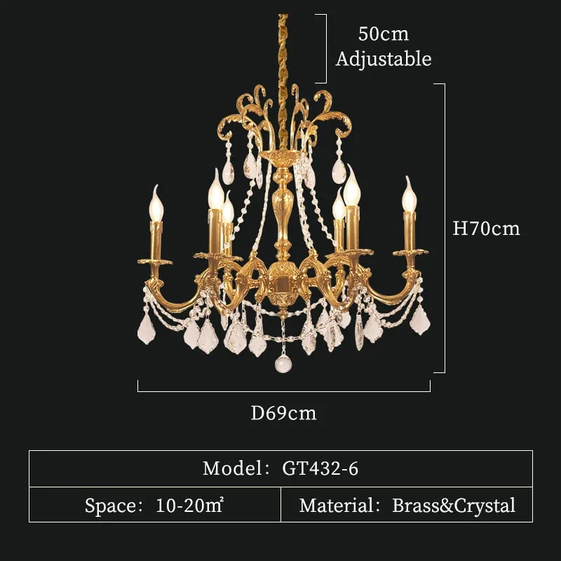 Magnifique - European Style Rococo Light Brass Pendant Lamp Led Light Fixtures