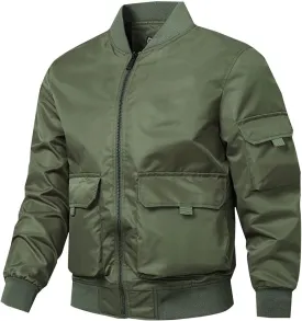 Men's Bomber JacketCasual Zip Up Mens Jacket Winter Spring Windproof Lightweight Big and Tall Coat Jacket Outwear