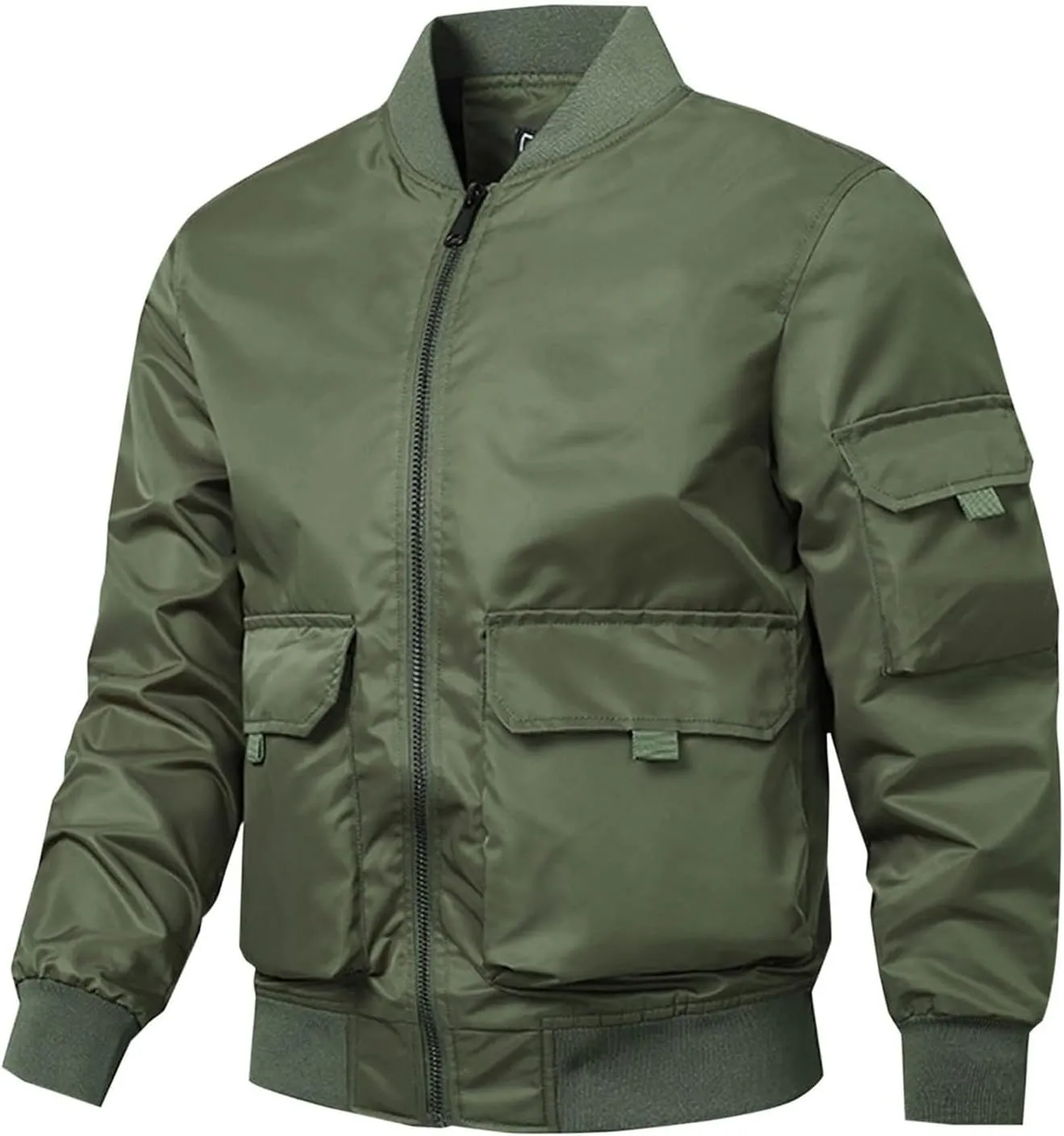 Men's Bomber JacketCasual Zip Up Mens Jacket Winter Spring Windproof Lightweight Big and Tall Coat Jacket Outwear