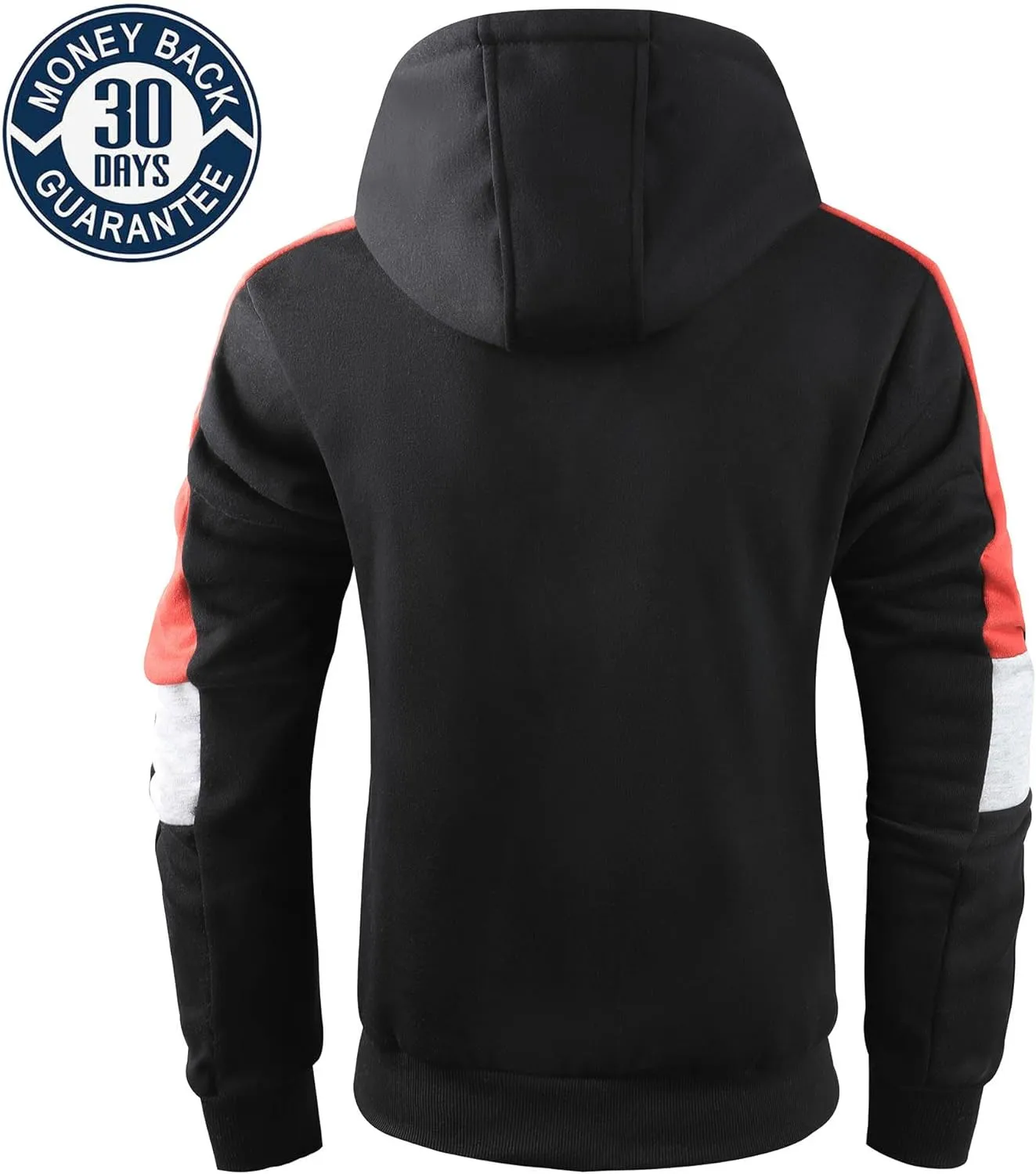 Men's Full Zip Fleece Hoodie zippered Color Block hooded slim Fit Long Sleeve Lightweight Sweatshirt