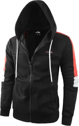 Men's Full Zip Fleece Hoodie zippered Color Block hooded slim Fit Long Sleeve Lightweight Sweatshirt