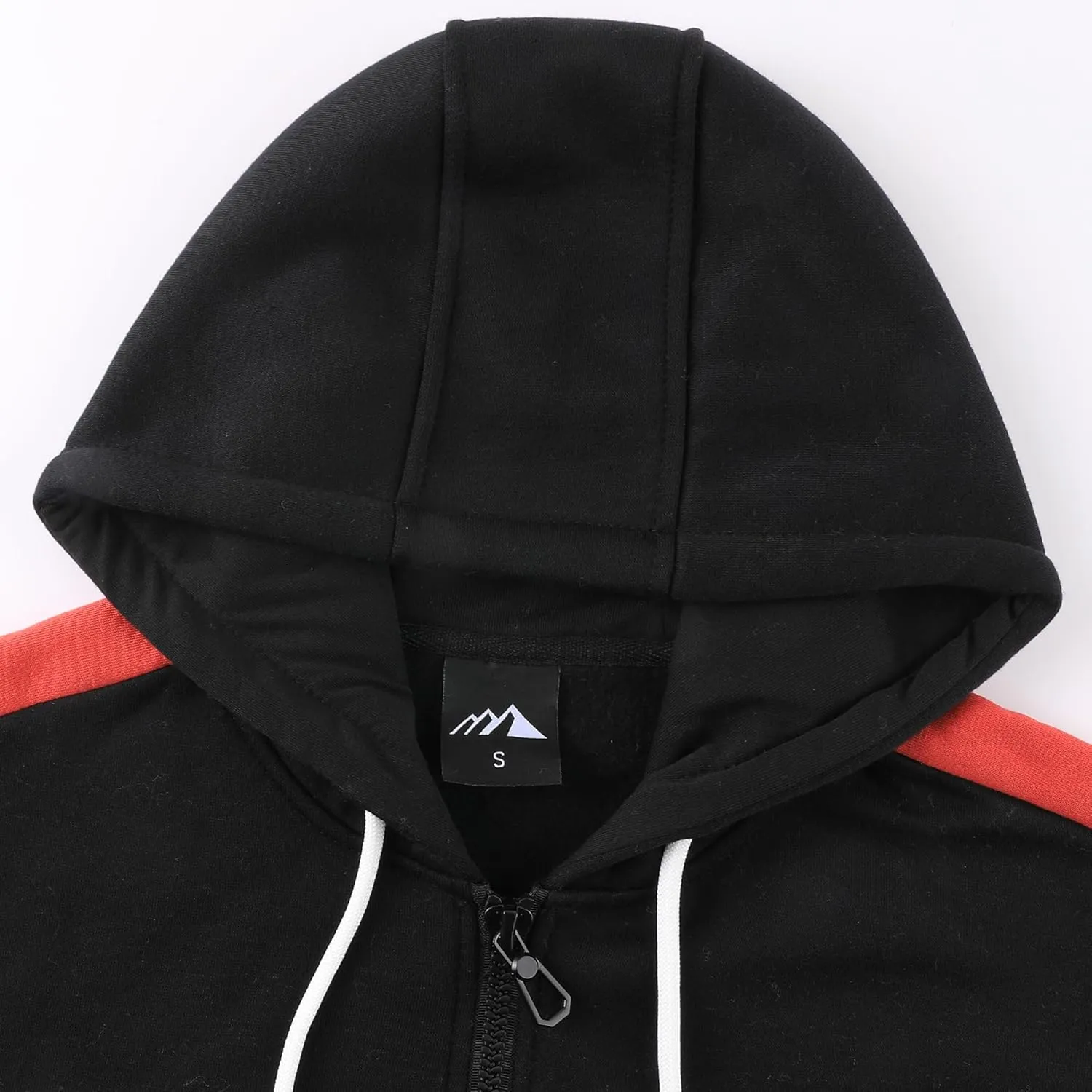 Men's Full Zip Fleece Hoodie zippered Color Block hooded slim Fit Long Sleeve Lightweight Sweatshirt