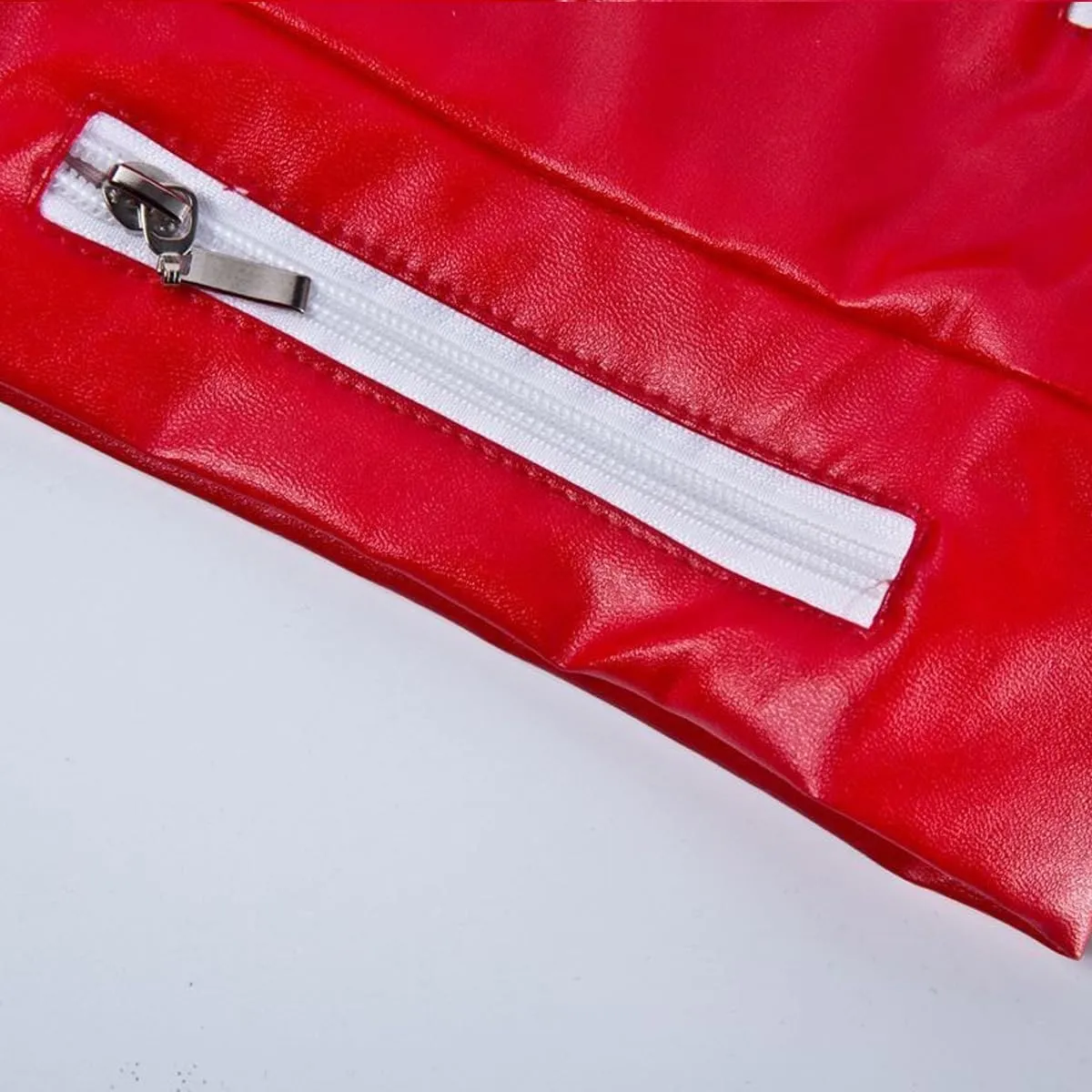 Mens Leather Jacket Adult PU Leather Zipper Coat Halloween Costume
