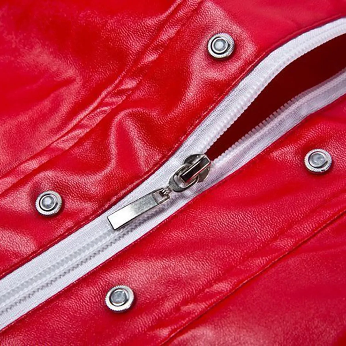 Mens Leather Jacket Adult PU Leather Zipper Coat Halloween Costume