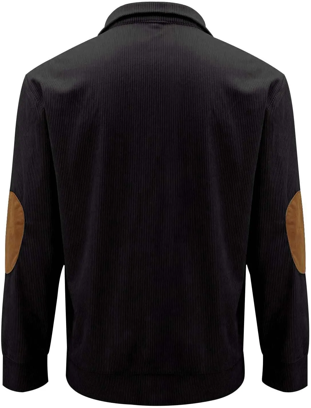 Mens Sweatshirt Corduroy Tactical Henley Shirts Long Sleeve Elbow Patch Draped Pullover Casual Stand Collar Slim Shirt