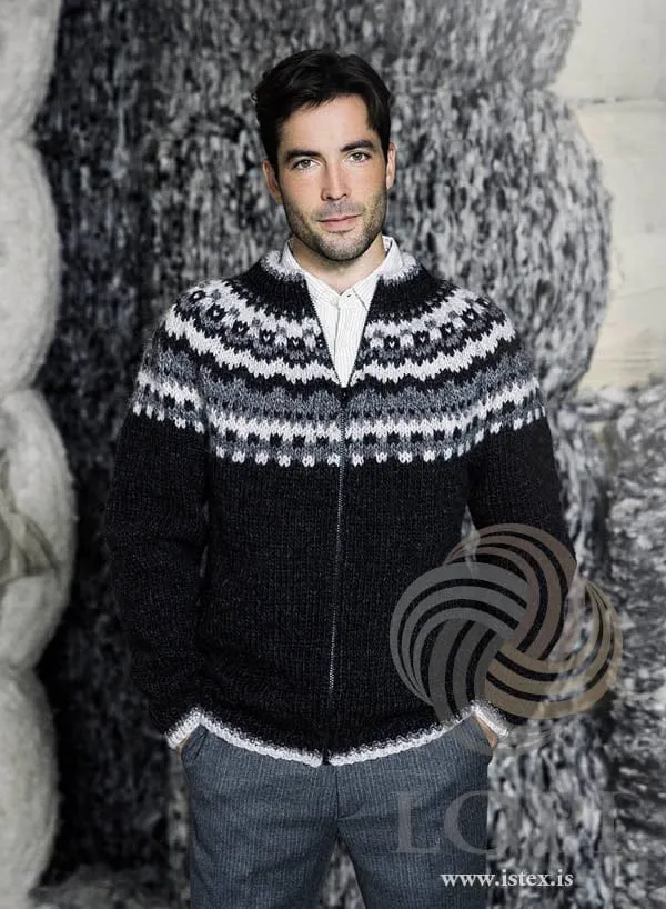 Moska  - Black Cardigan Knitting Kit