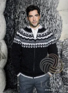 Moska  - Black Cardigan Knitting Kit