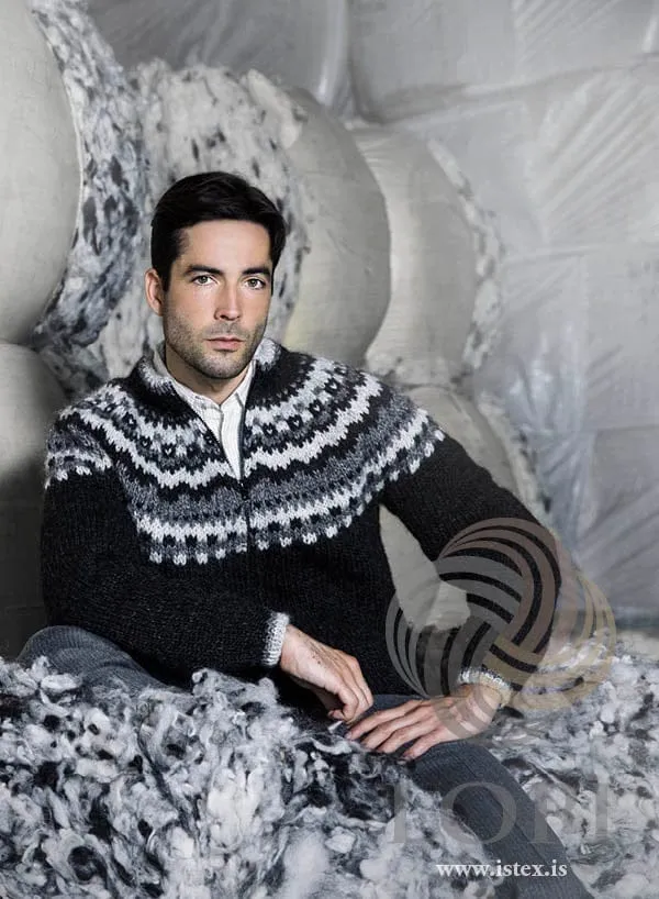 Moska  - Black Cardigan Knitting Kit