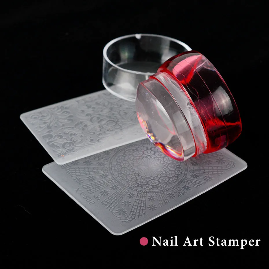 Nail Art Transparent Transfer Stamp Three-color Cover
