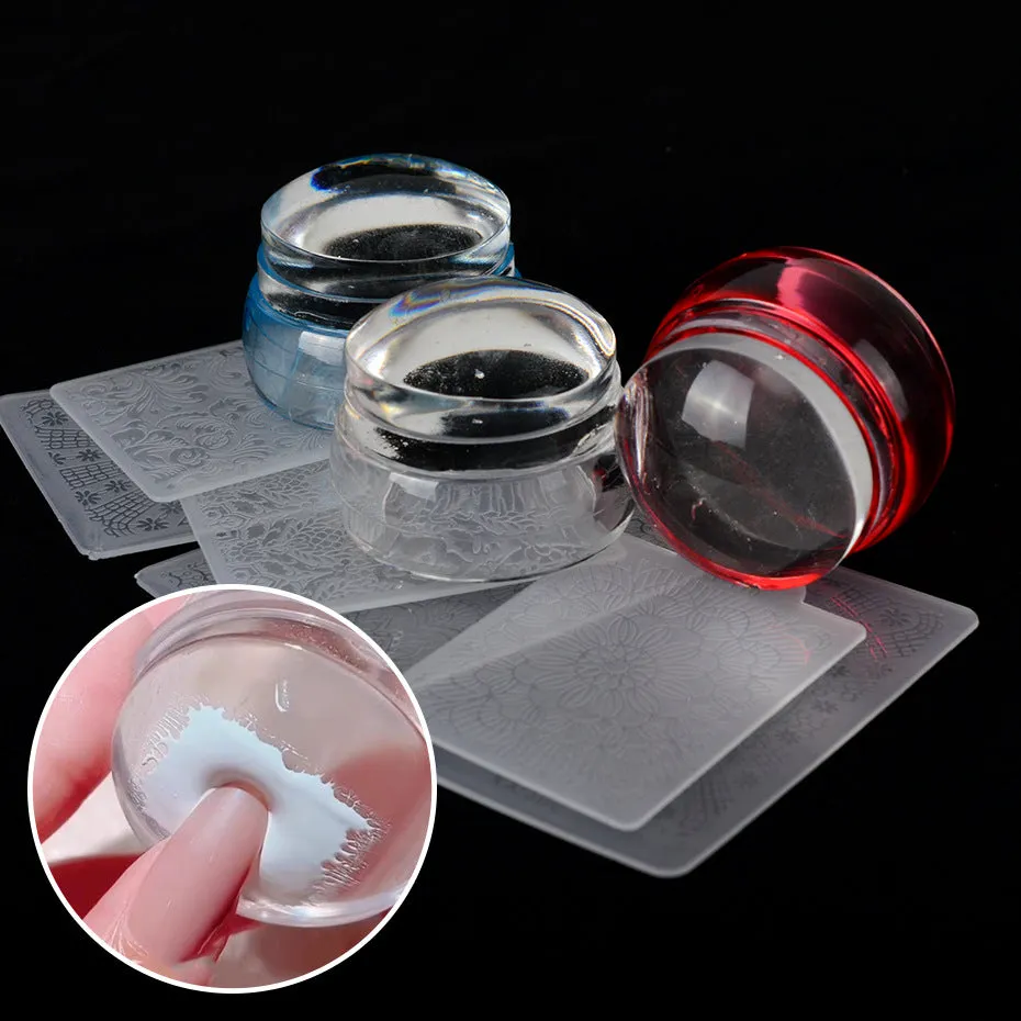 Nail Art Transparent Transfer Stamp Three-color Cover