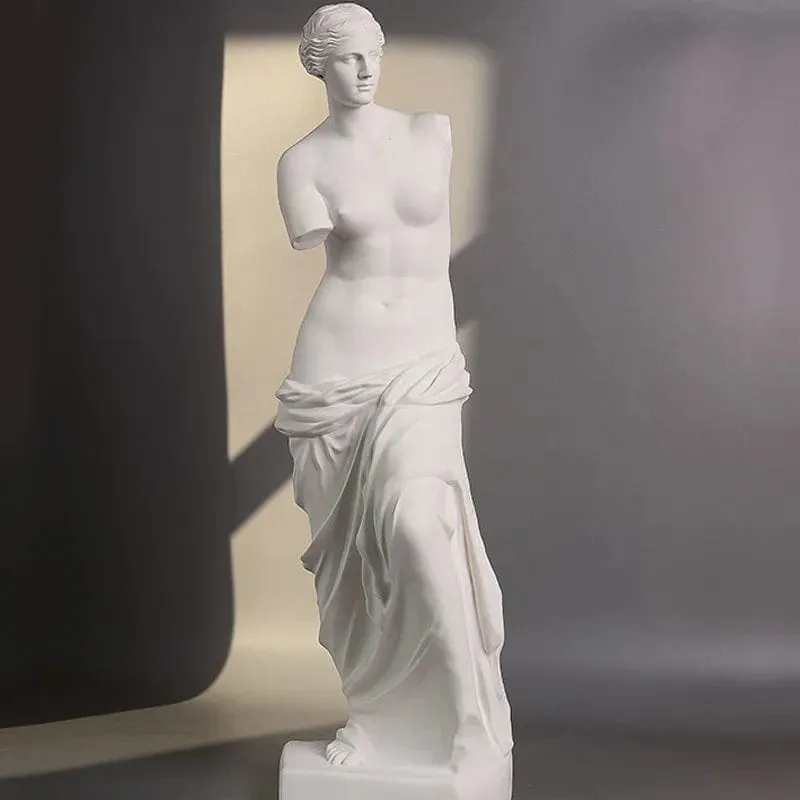 Nordic Elegance: White Venus Beauty and Love Sculpture - Artistic Room Decorations with Broken Arm Detail