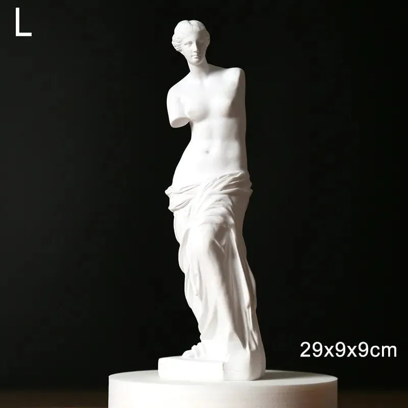 Nordic Elegance: White Venus Beauty and Love Sculpture - Artistic Room Decorations with Broken Arm Detail