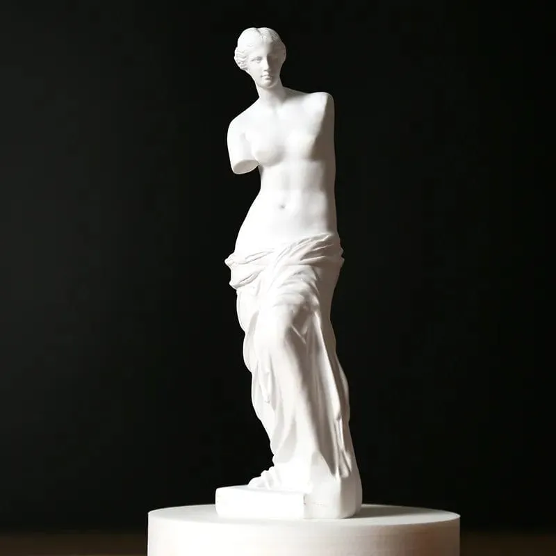 Nordic Elegance: White Venus Beauty and Love Sculpture - Artistic Room Decorations with Broken Arm Detail