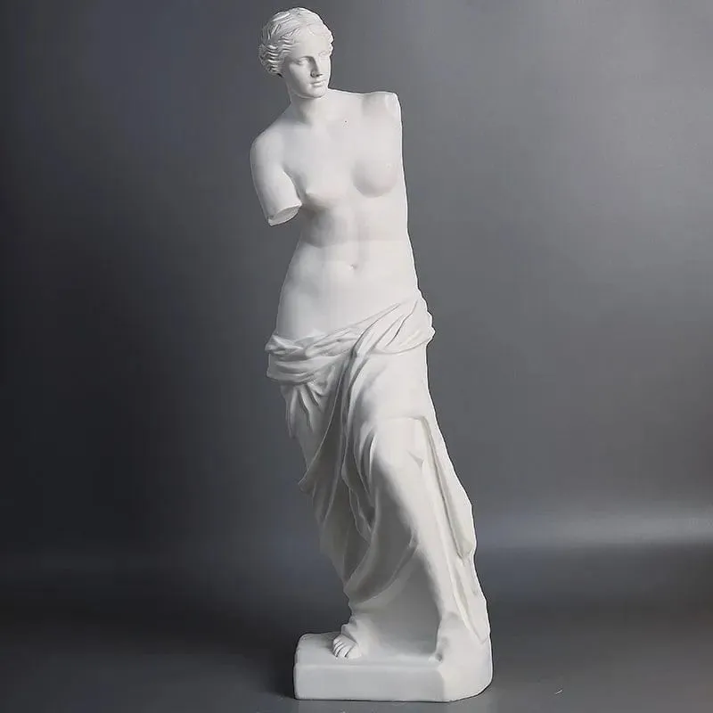 Nordic Elegance: White Venus Beauty and Love Sculpture - Artistic Room Decorations with Broken Arm Detail