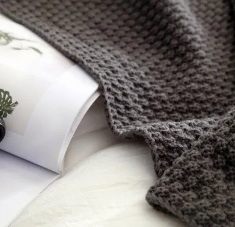 Nordic Fringed Knit Ball Blanket Wool Blanket
