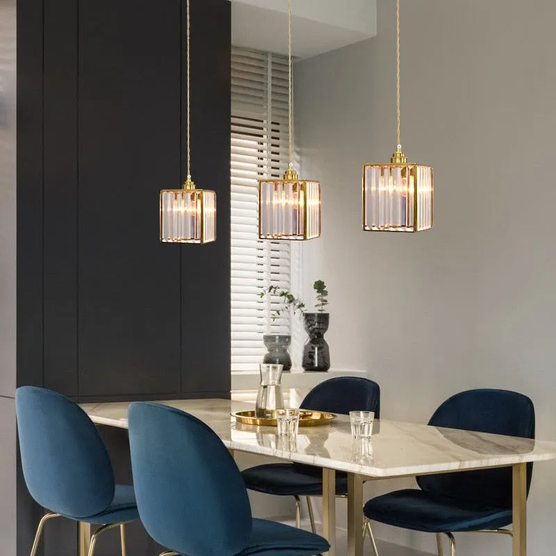 Nordic Simple Style Copper Luxury Bedside Chandelier