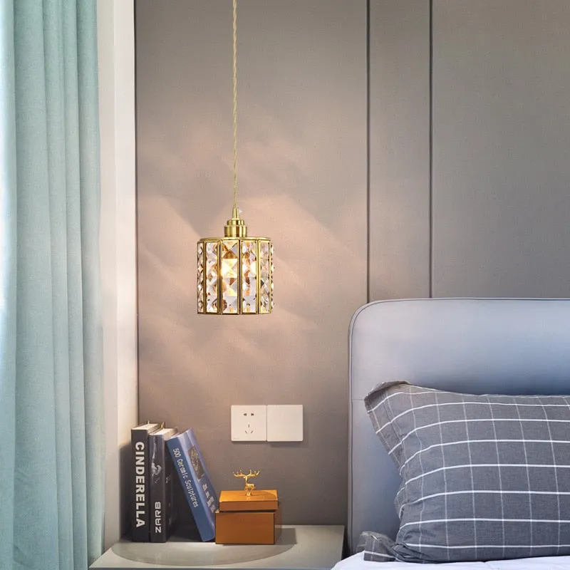 Nordic Simple Style Copper Luxury Bedside Chandelier
