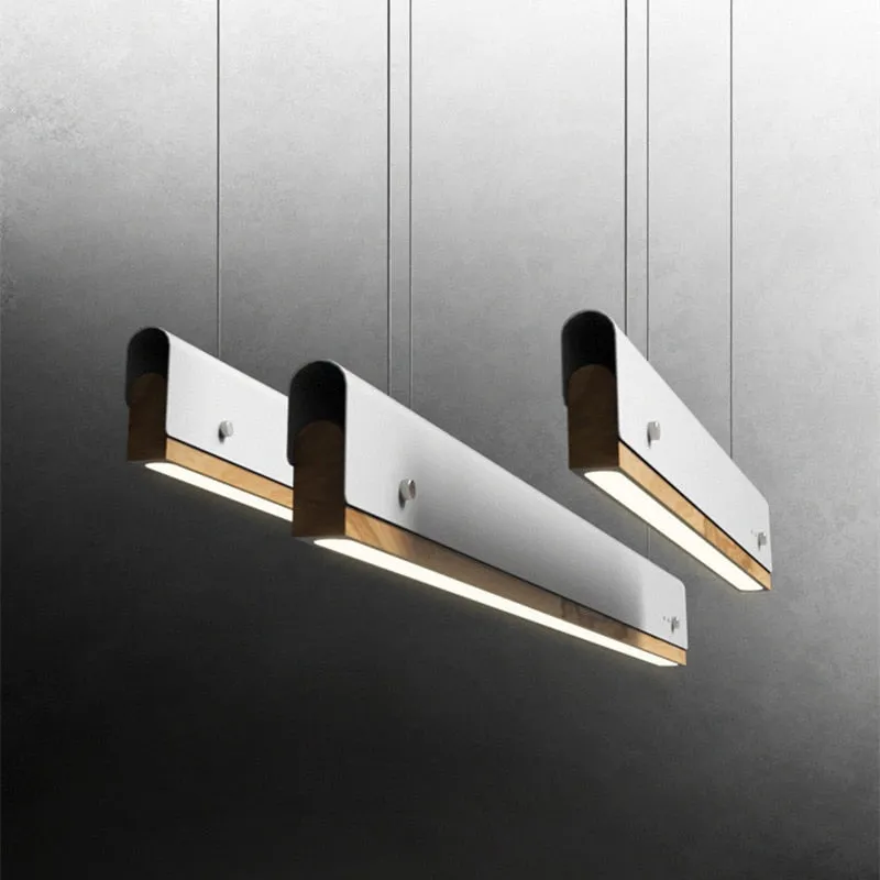 Nordic Wooden Iron LED Chandelier Multi-color Hanging Light