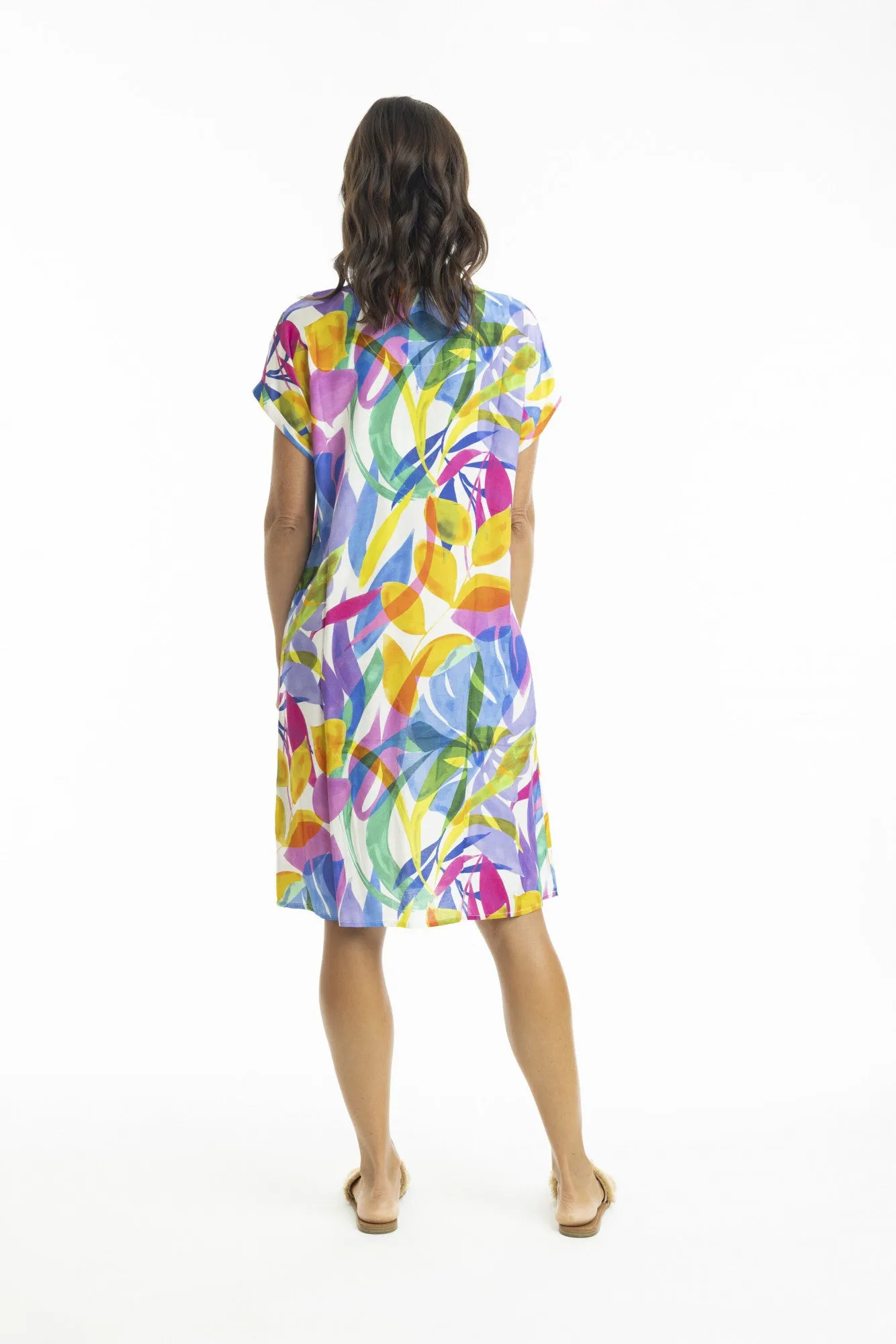 Orientique - Melinda White Short Sleeve Shift Dress