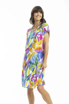 Orientique - Melinda White Short Sleeve Shift Dress