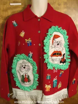 Presents Christmas Sweater with Cat