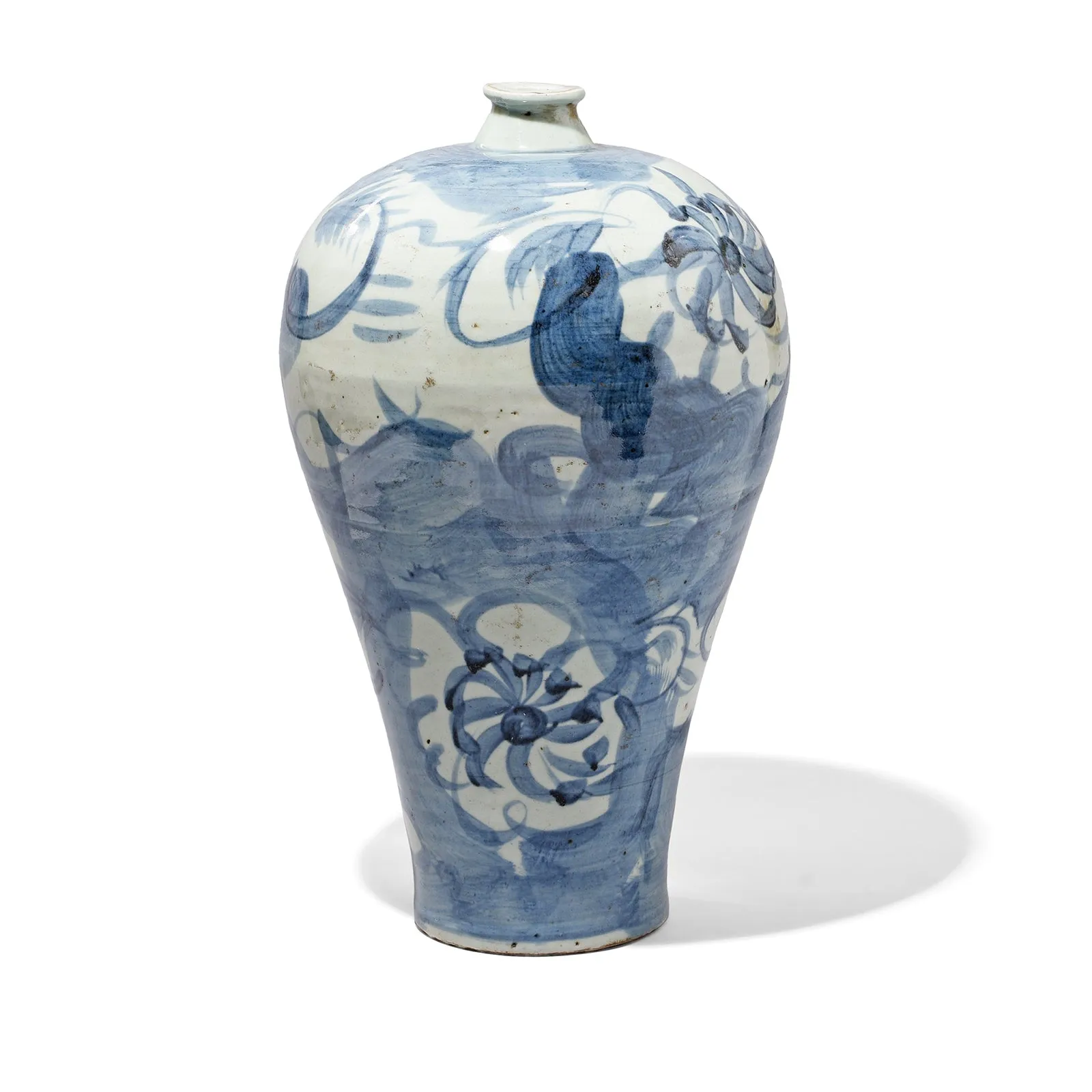 Provincial Style Blue & White Porcelain Meiping Vase