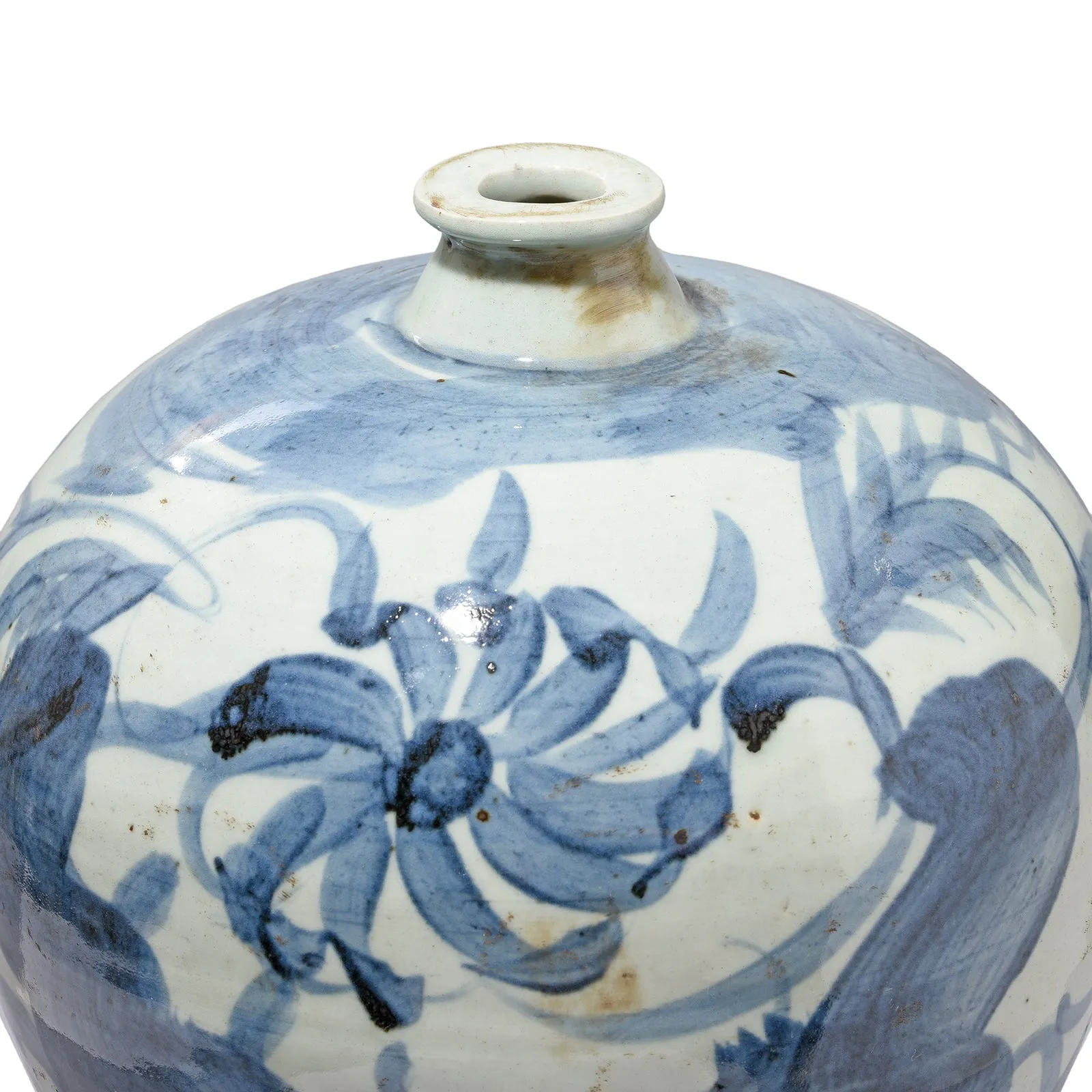 Provincial Style Blue & White Porcelain Meiping Vase
