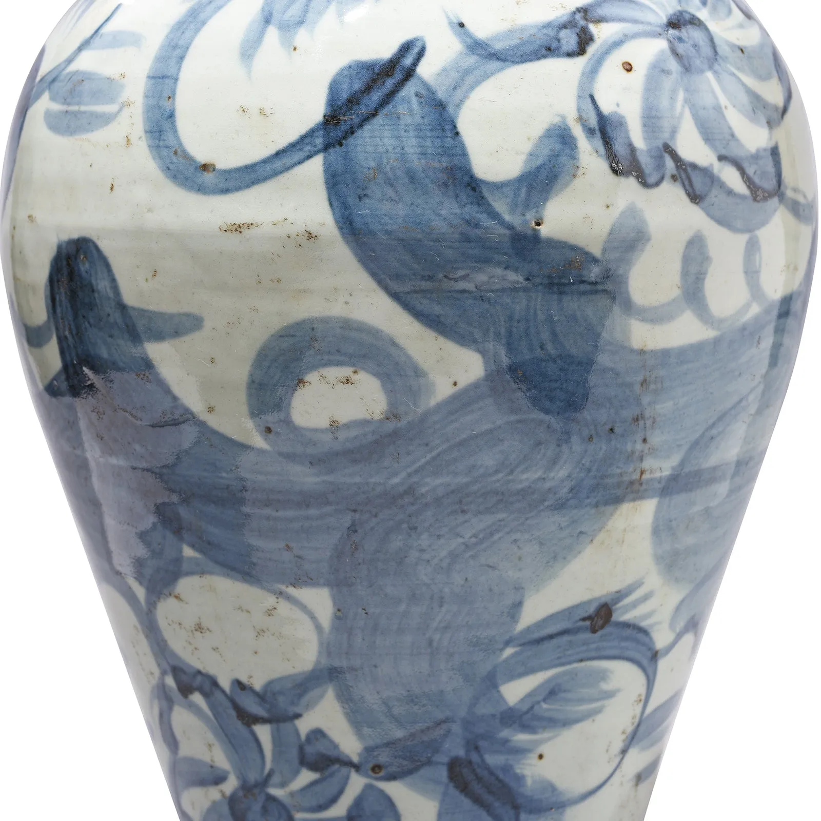 Provincial Style Blue & White Porcelain Meiping Vase