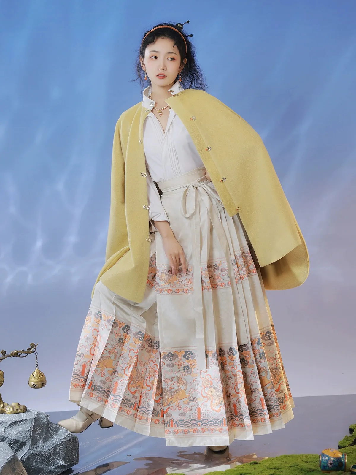 "狮子球" Ming-style Horse-face Hanfu Skirt