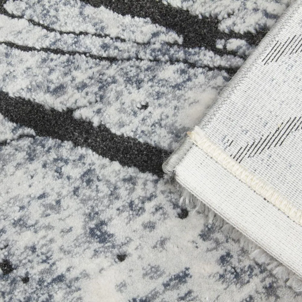 Rococo Glacial Grey Modern Rug | Abstract Design