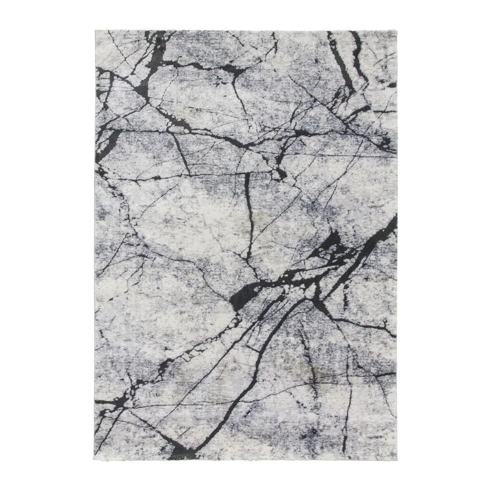 Rococo Glacial Grey Modern Rug | Abstract Design