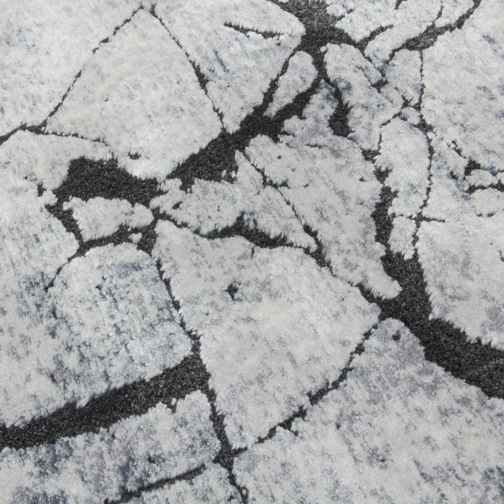 Rococo Glacial Grey Modern Rug | Abstract Design