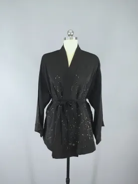 Sequined Silk Sari Cardigan Kimono