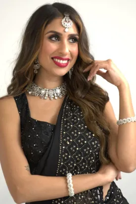 Silver Mirror Necklace Set