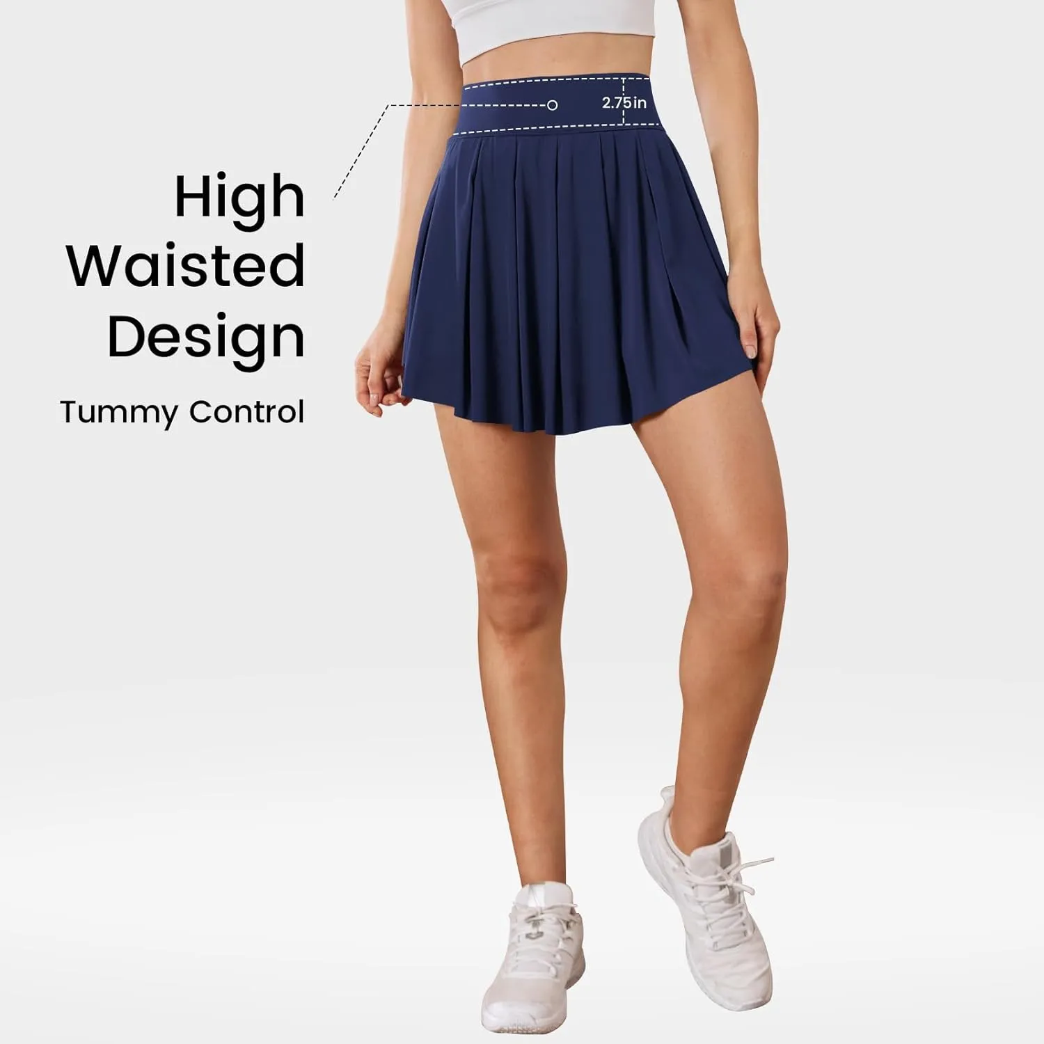 Tennis Skirts for Women with Shorts Pockets, High Waist Golf Skirt,Pleated Mini Skort Workout Casual