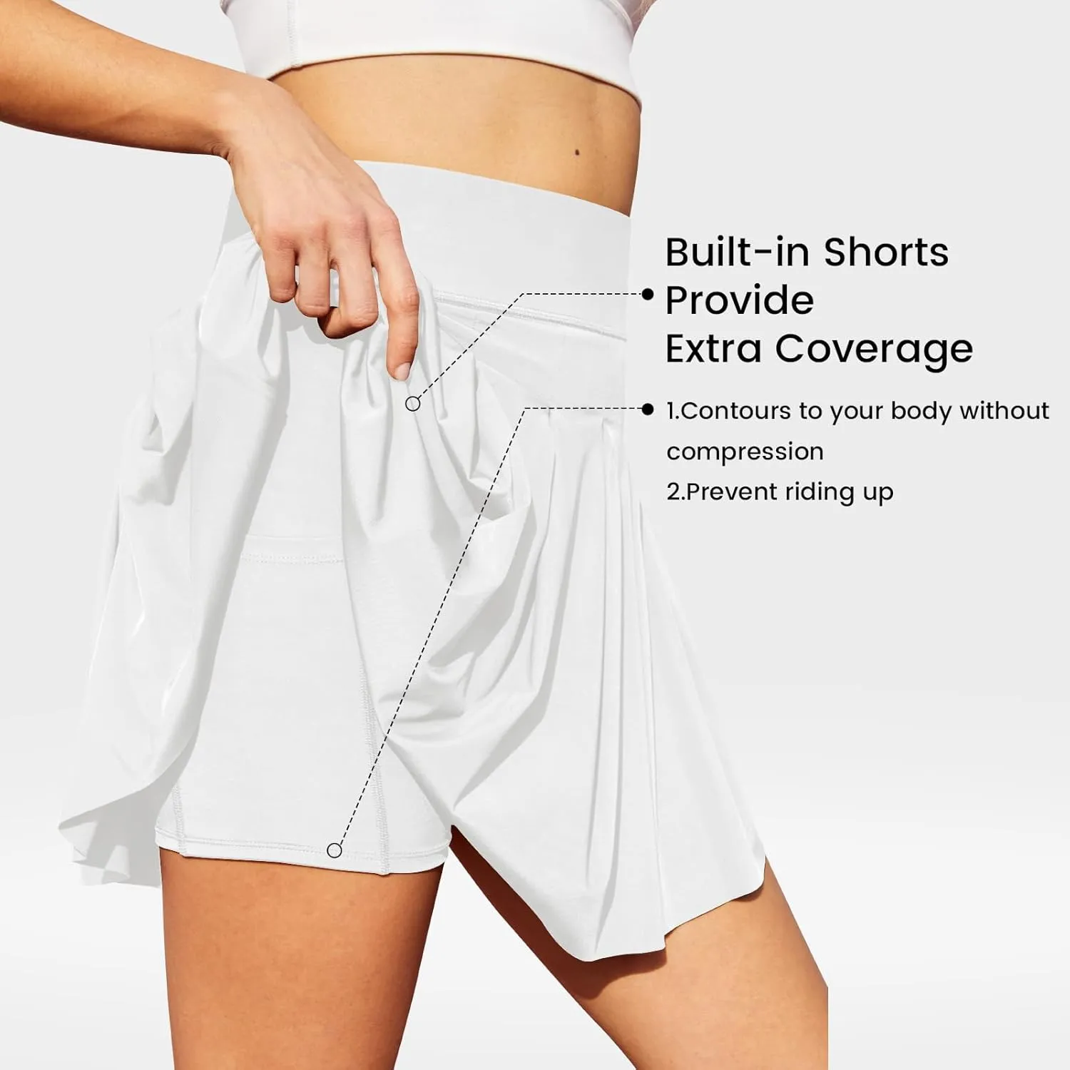 Tennis Skirts for Women with Shorts Pockets, High Waist Golf Skirt,Pleated Mini Skort Workout Casual
