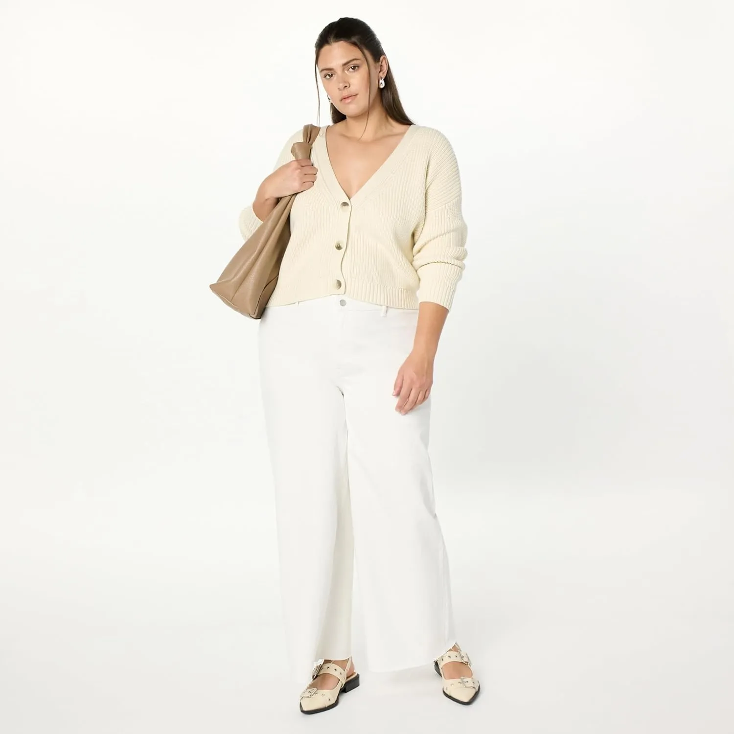 The Drop Women's Standard Sari Cropped Button-Front Cardigan
