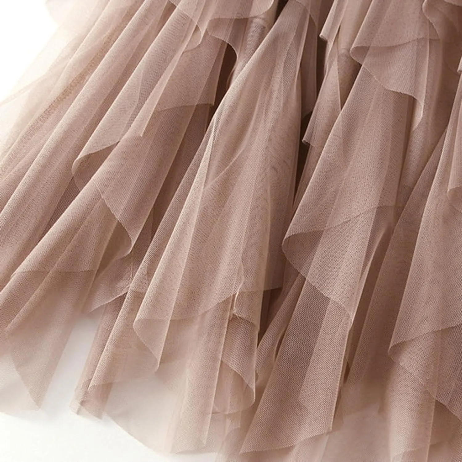 Tulle Tutu Skirts for Women Summer Fashion Elastic High Waist Tiered Ruffle Hem Midi Skirt Elegant Puffy Fairy Skirt
