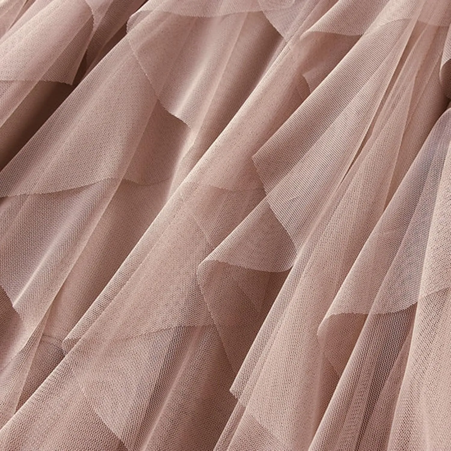 Tulle Tutu Skirts for Women Summer Fashion Elastic High Waist Tiered Ruffle Hem Midi Skirt Elegant Puffy Fairy Skirt