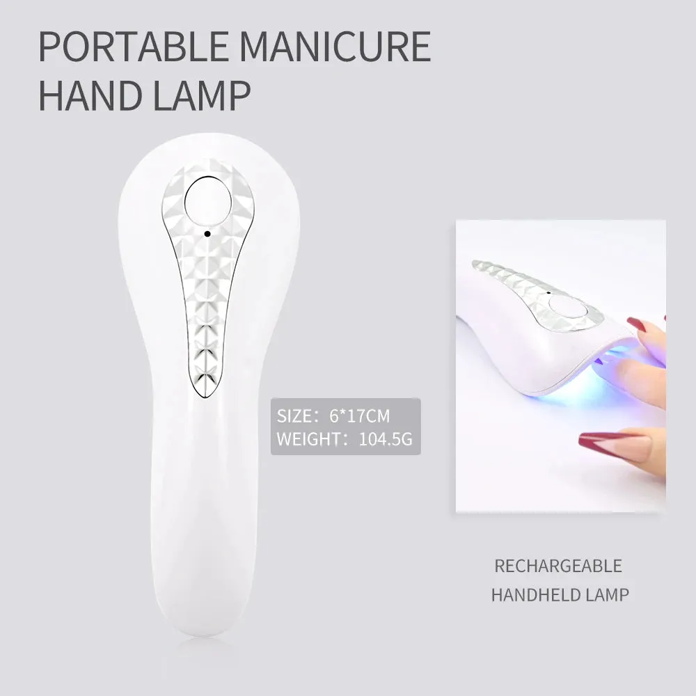UV Nail Lamp Dryer Machine Portable USB Rechargeable UV LED Nail Quick Drying Light Handheld Manicure Lamp For Gel Varnish Tools