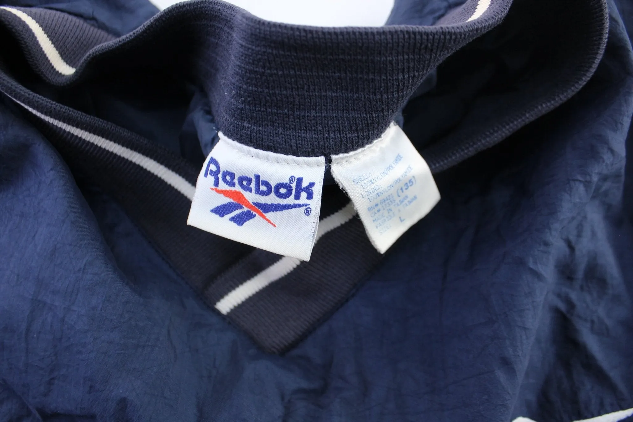Vintage Reebok Embroidered Logo Blue Windbreaker Pullover