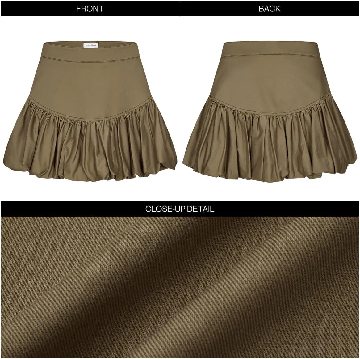 Women Bubble Mini Skirts Balloon High Waist Ruffle Hem Summer Puffy Cute A-Line Sexy Y2K Skirt