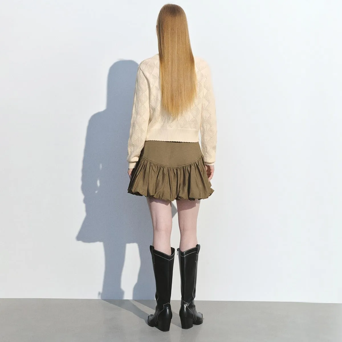 Women Bubble Mini Skirts Balloon High Waist Ruffle Hem Summer Puffy Cute A-Line Sexy Y2K Skirt