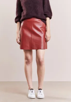Women Real Lambskin Leather Mini Skirt WS134